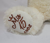 14" White Bear Body With Embroidery "Mis 15 Anos" - B14550