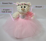 12" White Bear With Embroidery "Mi Bautizo" - B09631B-2 Ivory