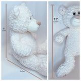 12" White Bear With Embroidery "Mi Bautizo" - B09631B-2 Ivory