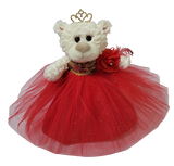 12" Quince White Bear With Embroidery "Mis 15 Anos" - B09631-14G Red