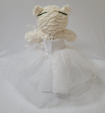 12" White Bear With Embroidery "Mi Bautizo" - B09631B-1 White