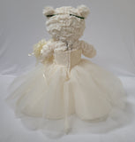 12" White Bear With Embroidery "Mi Bautizo" - B09631B-2 Ivory