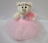 12" White Bear With Embroidery "Mi Presentacion" - B09631P-3 Pink