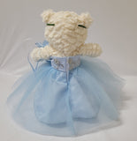 12" White Bear With Embroidery "Mi Presentacion" - B09631P-4 Light Blue