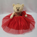 20" Quince Light Brown Bear With Embroidery "Mis 15 Anos" - B16632-14G Red With Gold Trim