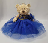 20" Quince Light Brown Bear With Embroidery "Mis 15 Anos" - B16632-15G Royal Blue With Gold Trim