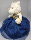 16" Quince Bear With Tulle - ARC16831-16 Navy Blue (Made to Order) - Kinnex Dolls | ARC16831-16 |