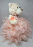16" Quince Bear With Ruffles - ARC16831-29R Blush (Made to Order) - Kinnex Dolls | ARC16831-29R |