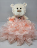 16" Quince Bear With Ruffles - ARC16831-29R Blush (Made to Order) - Kinnex Dolls | ARC16831-29R |