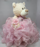 16" Quince Bear With Ruffles - ARC16831-3R Pink (Made to Order) - Kinnex Dolls | ARC16831-3R |