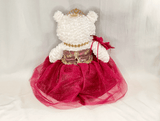 16" Quince Bear With Tulle - ARC16831-14 Red (Made to Order) - Kinnex Dolls | ARC16831-14 |