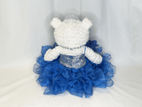 16" Quince Bear With Ruffles - ARC16831-15R Royal Blue (Made to Order) - Kinnex Dolls | ARC16831-15R |
