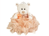 16" Quince Bear With Ruffles - ARC16831-29R Blush (Made to Order) - Kinnex Dolls | ARC16831-29R |