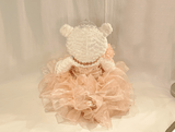 16" Quince Bear With Ruffles - ARC16831-29R Blush (Made to Order) - Kinnex Dolls | ARC16831-29R |