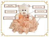 16" Quince Bear With Ruffles - ARC16831-29R Blush (Made to Order) - Kinnex Dolls | ARC16831-29R |