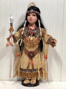 16" Porcelain Indian Doll ,"RATI", D16773 - Kinnex Dolls | D16773 |