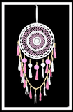 12.6" X 35.6" DreamCatcher White Sued W/Crochet-Pom DC12332 - Kinnex Dolls | DC12332 |