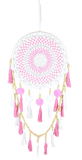 12.6" X 35.6" DreamCatcher White Sued W/Crochet-Pom DC12332 - Kinnex Dolls | DC12332 |