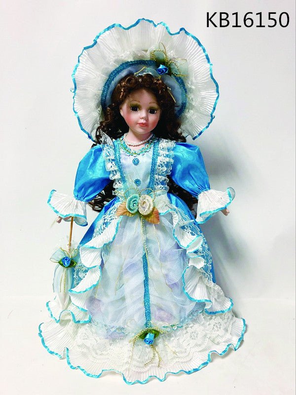 16" Victorian Doll In Blue Dress - VICTORIA- KB16150 Kinnex Dolls 16" Victorian Doll In Blue Dress - VICTORIA- KB16150 Kinnex Dolls