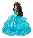 18" Sleeveless Umbrella Quince Dolls KB18724-23B Aqua - Kinnex Dolls | KB18724-23B |