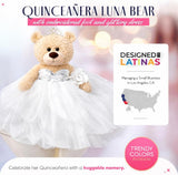 20" Quince Light Brown Bear With Embroidery "Mis 15 Anos" - B16632-1 White