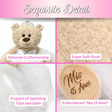 20" Quince Light Brown Bear With Embroidery "Mis 15 Anos" - B16632-1 White