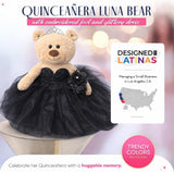 20" Quince Light Brown Bear With Embroidery "Mis 15 Anos" - B16632-17 Black