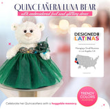 20" Crème-Colored Quinceañera Bear "Mis 15 Anos" With Ruffles Dress -ARC16831-34R Champagne (Made to Order)
