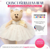 20" Quince Light Brown Bear With Embroidery "Mis 15 Anos" - B16632-2 Ivory