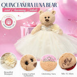 20" Quince Light Brown Bear With Embroidery "Mis 15 Anos" - B16632-2 Ivory