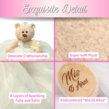 20" Quince Light Brown Bear With Embroidery "Mis 15 Anos" - B16632-2 Ivory