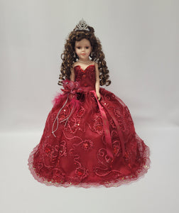 18" Quince Umbrella Vinyl Dolls KB18725V-7 Burgundy