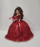 18" Quince Umbrella Vinyl Dolls KB18725V-7 Burgundy