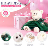 20" Crème-Colored Quinceañera Bear "Mis 15 Anos" With Ruffles Dress -ARC16831-15R Royal Blue (Made to Order)