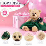 20" Light Brown Quinceañera Bear "Mis 15 Anos" With Tulle Dress - ARC16832-37 Gray (Made to Order)