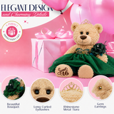 20" Sweet 16 Light Brown Bear With Embroidery "Sweet 16"- B16632A-34G Champagne