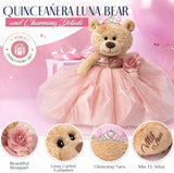 20" Quince Light Brown Bear With Embroidery "Mis 15 Anos" - B16632-30M Rose Gold