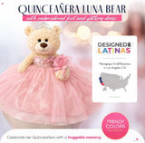 20" Quince Light Brown Bear With Embroidery "Mis 15 Anos" - B16632-30M Rose Gold