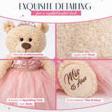 20" Quince Light Brown Bear With Embroidery "Mis 15 Anos" - B16632-30M Rose Gold