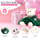 20" Crème-Colored Quinceañera Bear With Tulle Dress - ARC16831N-37 Gray (Made to Order)