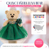 20" Sweet 16 Light Brown Bear With Embroidery "Sweet 16"- B16632A-33G Emerald Green