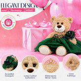 20" Light Brown Bear - B16632N-15G Royal Blue With Gold Trim