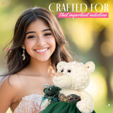 20" Crème-Colored Quinceañera Bear "Mis 15 Anos" With Ruffles Dress - ARC16831-30R Rose Gold (Made to Order)