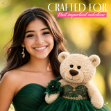 20" Light Brown Quinceañera Bear "Mis 15 Anos" With Tulle Dress - ARC16832-37 Gray (Made to Order)