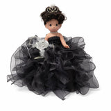 Precious Moments 17" Quinceañera Centerpiece Doll – Made in USA Ruffled Gown, Mis Quince Años Table Decoration & Keepsake ARC8421-17R (Black)