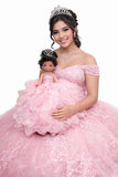 Precious Moments 17" Quinceañera Centerpiece Doll – Made in USA Ruffled Gown, Mis Quince Años Table Decoration & Keepsake ARC8421-3R (Pink)