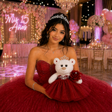 12" Quince White Bear - B09631N-14 Red