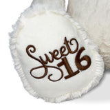 20" Sweet 16 White Bear With Embroidery "Sweet 16" - B16631A-30M Rose Gold