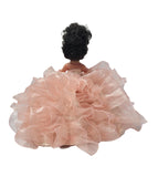 Precious Moments 17" Quinceañera Centerpiece Doll – Made in USA Ruffled Gown, Mis Quince Años Table Decoration & Keepsake ARC8421-29R (Blush)