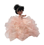 Precious Moments 17" Quinceañera Centerpiece Doll – Made in USA Ruffled Gown, Mis Quince Años Table Decoration & Keepsake ARC8421-29R (Blush)